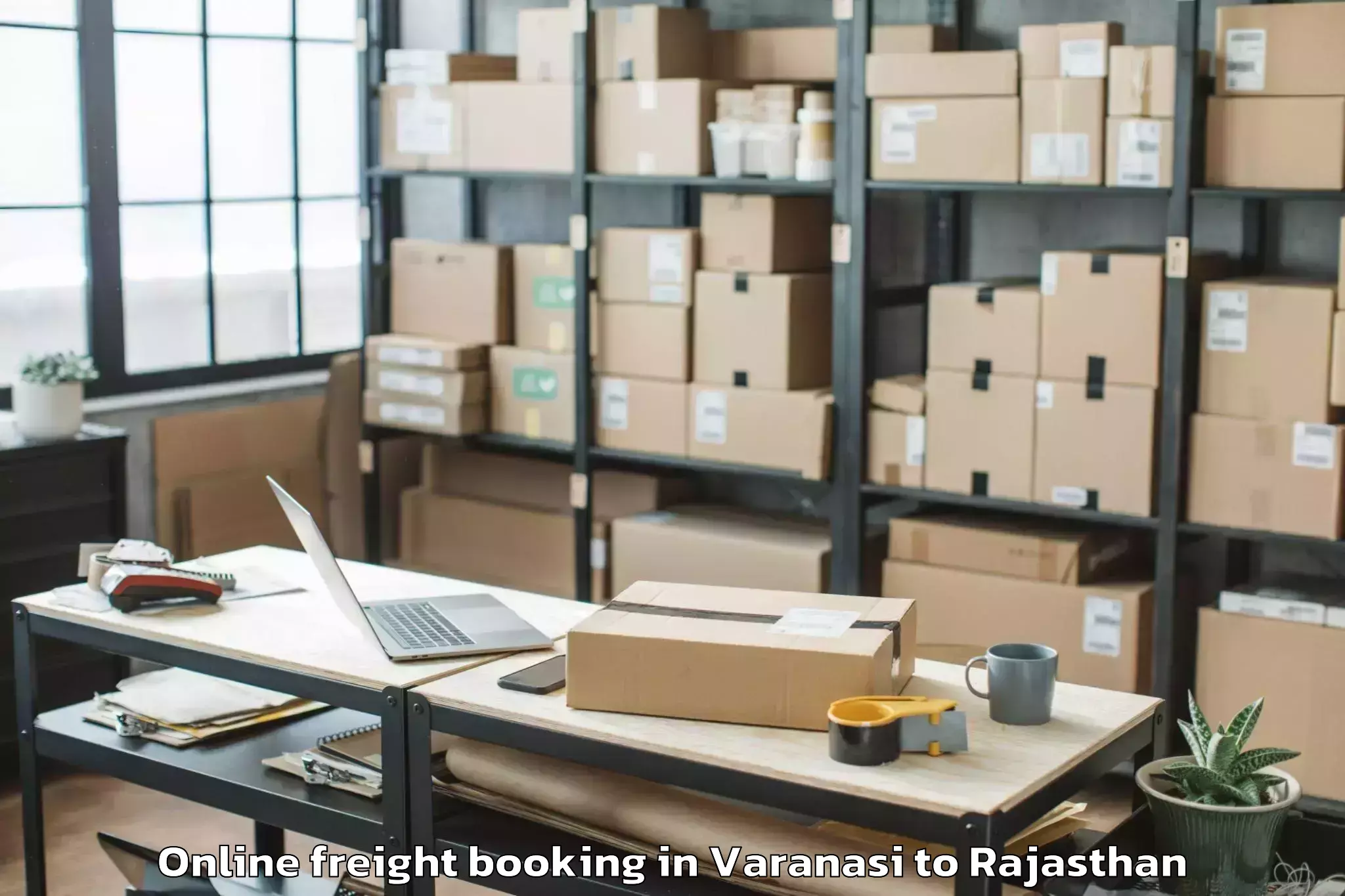 Top Varanasi to Phulera Online Freight Booking Available